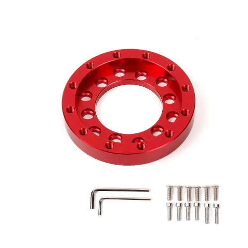 Vista 2 de RASTP 70MM Aluminum Steering Wheel Adapter Plate, Racing Car Gaming Steering Wheel Adapter for Logitech G25 G27-Red