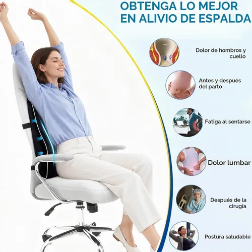 Vista 6 de Niceeday Almohada de Apoyo Lumbar para Silla de Oficina, Almohada de Apoyo para la Espalda del Automóvil, Cojín de Espuma Viscoelástica para Silla