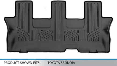 Vista 3 de MAXLINER Alfombrillas de suelo de ajuste personalizado de tercera fila, color negro, compatibles con Toyota Sequoia 2008-2022
