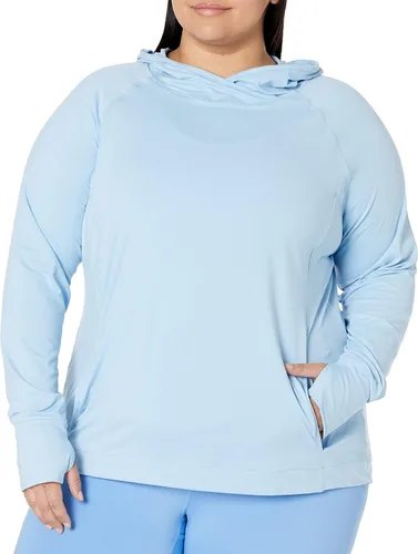 Vista 5 de Tienda Essentials Sudadera con capucha para mujer Brushed Tech Stretch Popover (disponible en tallas extragrandes)