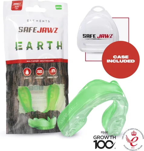 Vista 6 de SAFEJAWZ Elements - Protector bucal de doble capa de protección premium para adultos y jóvenes, con estuche, ideal para boxeo, MMA, rugby, artes