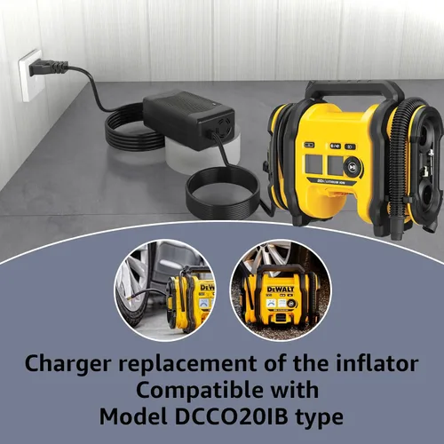 Vista 4 de N557514 - Cargador de CA para inflador de neumáticos DeWalt DCC020IB 20V 13.8V Power Supply Adapter, Compatible with Portable Air Compressor
