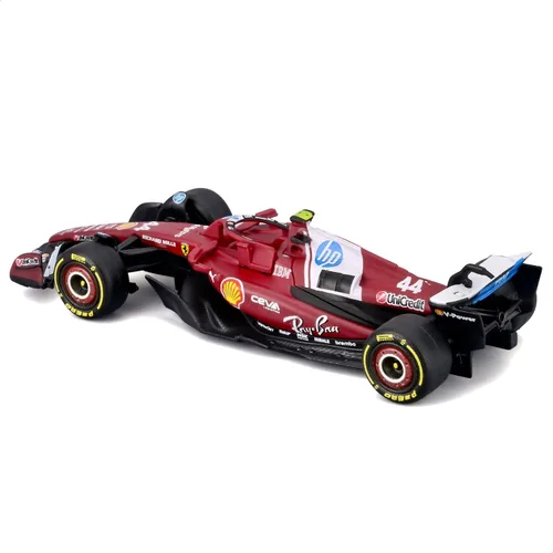 Vista 3 de Bburago 1:64 Scale Race Formula Ferrari SF-25 (2025) Vehículo fundido a presión, Hamilton #44