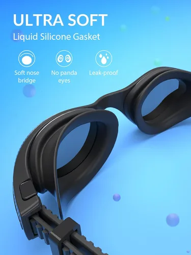 Vista 4 de Cienfy Gafas de natación unisex para adultos, polarizadas, para hombres y mujeres, antivaho a prueba de fugas, visión clara bajo el agua