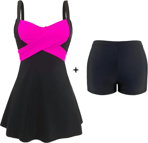Vista 5 de SuperPrity trajes de baño de dos piezas para mujer, prenda superior con volantes, prenda inferior con cintura alta