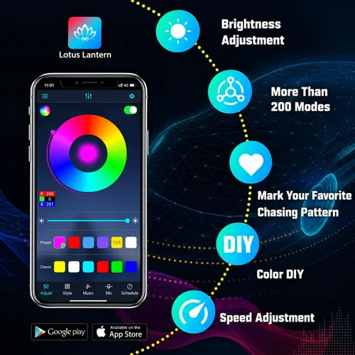 Vista 3 de SUNPIE - Luces de rock RGB LED, kit de 12 cápsulas de luz de neón subterránea con control remoto APP y modo de música, kit de luz impermeable