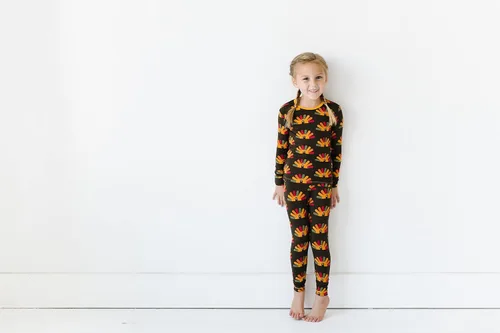 Vista 2 de KicKee - Conjunto de pijama de otoño para Acción de Gracias, manga larga, pantalones largos, pijama de ajuste cómodo