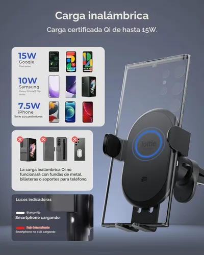 Vista 3 de [Usado] iOttie Auto Sense 2 - Soporte para teléfono con ventilación de aire con carga inalámbrica Qi, soporte de teléfono con sujeción automática