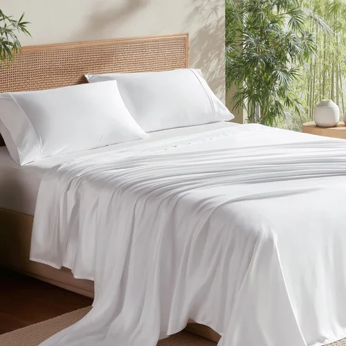 Vista 53 de Bedsure PureWoven 100% rayón derivado de bambú, sábanas de cama individual, 3 piezas