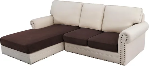 Vista 221 de H.VERSAILTEX Funda de cojín elástica de terciopelo para sofá, funda de cojín de felpa para cojines de silla, protector de muebles, cojín de asiento