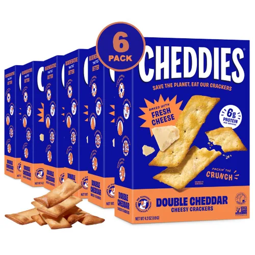 Vista 9 de Cheddies, Galletas de queso cheddar 100% naturales con proteína, queso cheddar, 4.2 onzas, 6g de proteína, bajas en carbohidratos