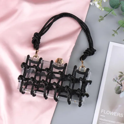 Vista 6 de ARTLUXE Bolso de mano acrílico con diamantes de imitación para boda y fiesta
