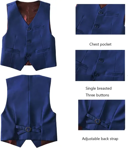 Vista 5 de Conjunto de chaleco para niños, trajes formales, trajes de boda, ropa de vestir