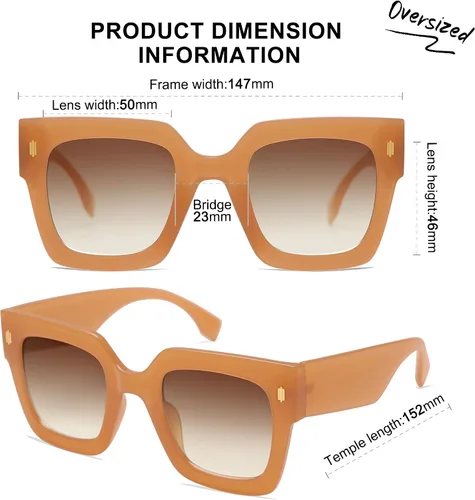 Vista 75 de SOJOS Gafas de sol cuadradas vintage de gran tamaño para mujer, estilo retro, de lujo, grandes, UV400 SJ2194