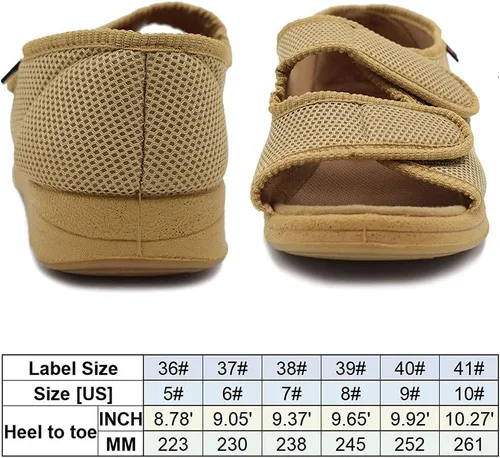 Vista 6 de W&LESVAGO Sandalias diabéticas para mujer, ancho ajustable para artritis y edema zapatos MS7008