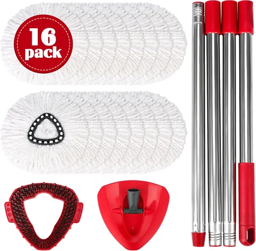 Vista 10 de Juego de 3 cabezales de repuesto para mopa giratoria para el sistema de 1 tanque O-Cedar EasyWring, 3 recambios de mopa giratoria de microfibra, 1