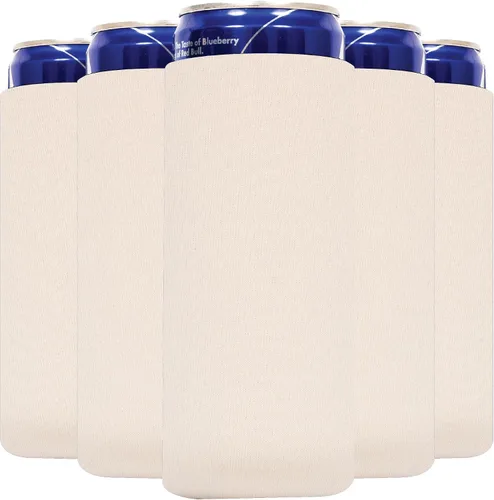 Vista 10 de QualityPerfection Fundas delgadas para enfriar latas, cerveza/energía (paquete de 6) para bebidas en blanco, 12 onzas, alta calidad, 0.157 in