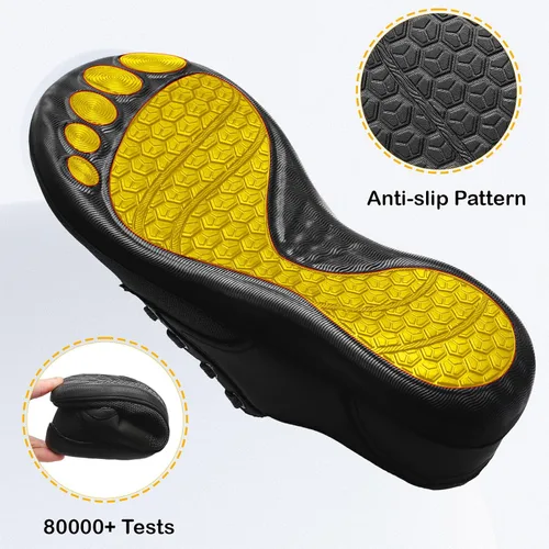 Vista 4 de LeIsfIt Zapatos de vestir para hombre con puntera ancha, zapatos minimalistas descalzos, zapatos casuales transpirables sin caída