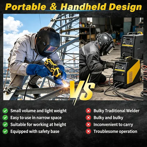 Vista 4 de Máquina de soldadura portátil de mano, soldador de arco 120A para varillas