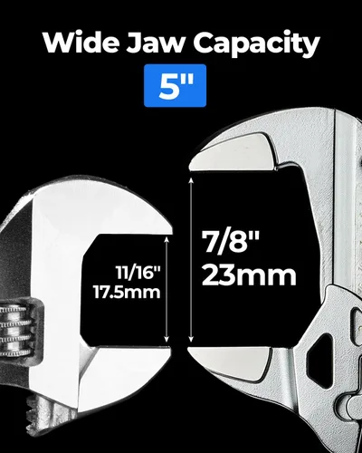 Vista 2 de toolant Llave de alicates cromados de 5 pulgadas, llave ajustable CR-V con revestimiento antioxidante, mandíbulas paralelas lisas, agarre
