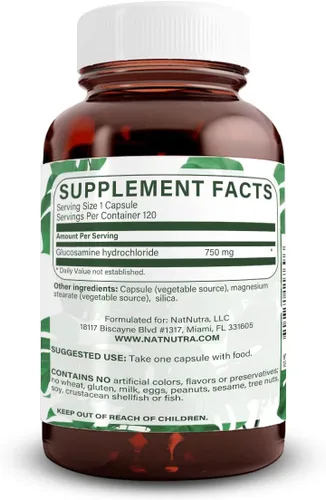 Vista 2 de Natural Nutra vegano y vegetariano clorhidrato de glucosamina para hombres y mujeres, Kosher, libre de mariscos, a base de plantas, colágeno