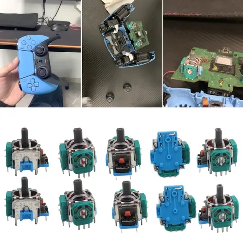 Vista 4 de 10 piezas de repuesto para controlador de joystick analógico, compatible con PS4 Playstation 4, azul