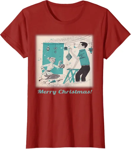 Vista 8 de Árbol de Navidad Retro Mcm playera clásico Par decoraciones, mujer XL, Asphalt