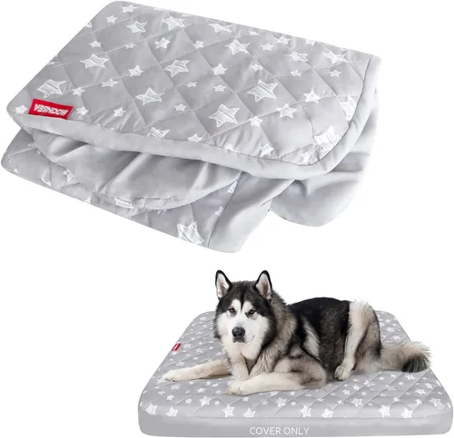 Vista 19 de Fundas impermeables de repuesto para cama de perro, lavables y fáciles de quitar, funda acolchada silenciosa para cama de mascotas, bonito estampado