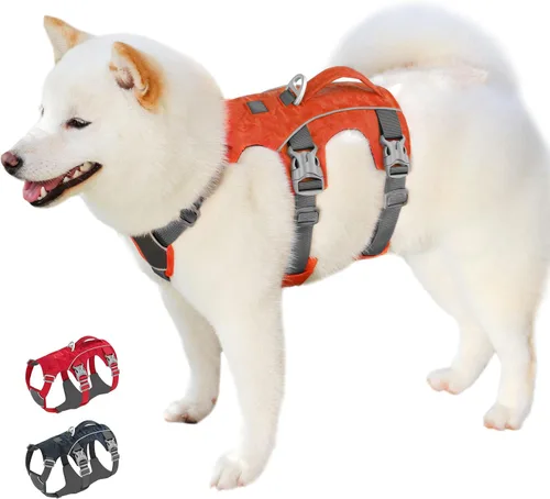 Vista 12 de Arnés para perro a prueba de escapes con asa, chaleco reflectante sin tirones, arnés ligero de cuerpo completo para mascotas, ajustable para perros