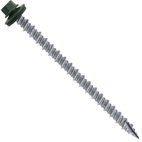 Vista 271 de Tornillos para techos de metal gris ABC 10 x 1 - Cabezal hexagonal - Arandela EPDM - Arandela de arranque automático/roscado - 1 bolsa - 250