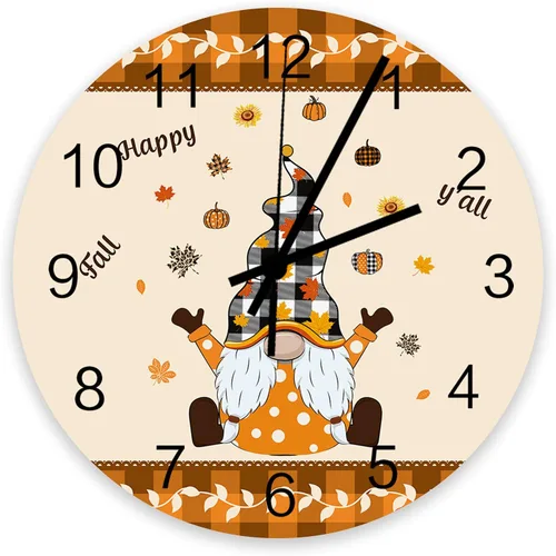 Vista 8 de Savannan Reloj de pared de madera de 12 pulgadas de mediados de siglo abstracto geométrico bloque de color 3D amarillo, negro gris, funciona