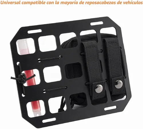 Vista 4 de TACNEX Organizador de Reposacabezas de Automóvil Panel MOLLE para Respaldo de Asiento de Vehículo Bolsa EDC Funda Portaherramientas Soporte