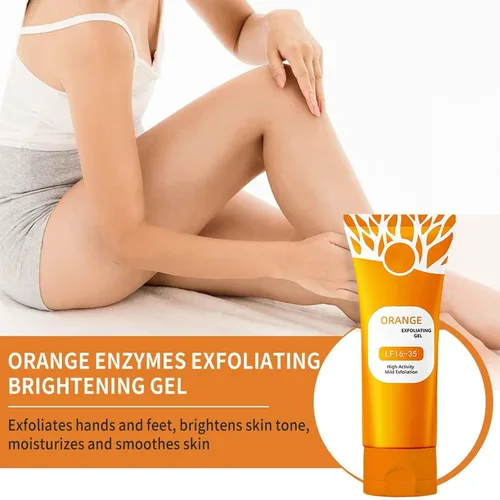 Vista 5 de Gel exfoliante naranja, gel exfoliante de enzima naranja para cara y cuerpo, poros de limpieza profunda, elimina puntos negros, exfoliante