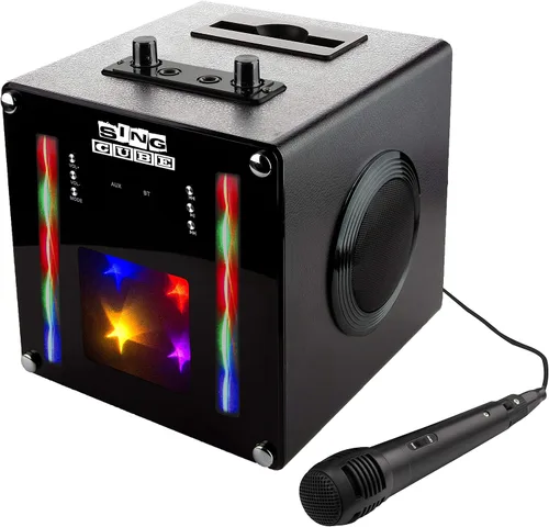 Vista 2 de Luces recargables de la máquina del karaoke del bluetooth y dos micrófonos, 5W (SINGCUBE01)