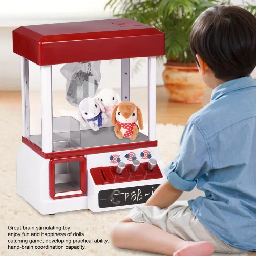 Vista 6 de Mini juguetes de máquina de muñecas, juego electrónico de la máquina de la garra con los niños