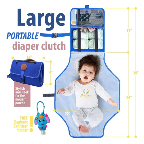 Vista 3 de Cambiador portátil para bebé – Cambiador de pañales portátil – Impermeable, plegable y fácil de limpiar, cambiador de bebé de viaje – Bolsa