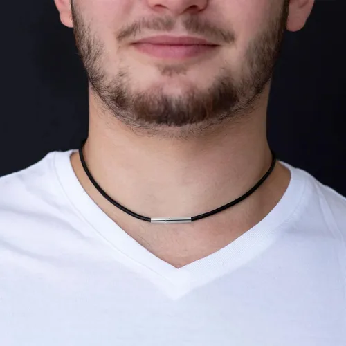 Vista 2 de Long tiantian Collar de cuero para hombre, resistente al agua, trenzado de cuero, cordón para niños, 0.079in de ancho, cuerda de cera tejida, joyería