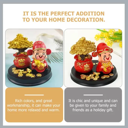Vista 6 de LIFKOME Wencaishen Caishen Feng Shui Decoración Zhao Dios de la riqueza Dios de la fortuna Feng Shui Shen Estatua de Feng Shui Shen Estatua Caishen
