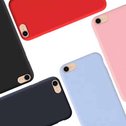 Vista 8 de Miracase Funda diseñada para iPhone SE 2022/SE 2020/7/8, funda multicolor de silicona a prueba de golpes (rojo)