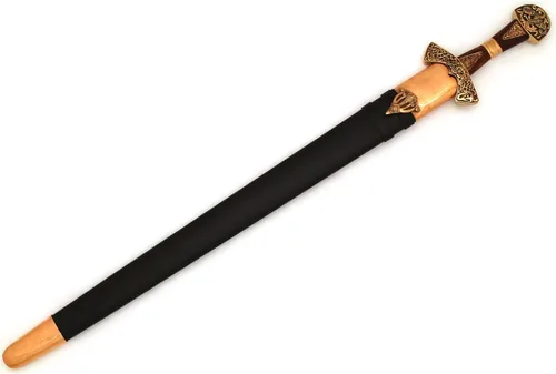 Vista 5 de Medieval Warrior Espada real vikinga hecha a mano forjada a mano resistente del siglo 9 viene con vaina (BR-213)