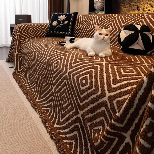 Vista 86 de ROOMLIFE Manta de sofá estilo azteca boho para sillones de 2/3 cojines, fundas de sofá lavables y antideslizantes aptas para mascotas, protector