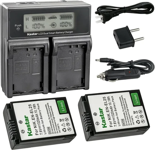 Vista 7 de Kastar EN-EL25 AC LCD cargador de batería dual rápido compatible con Nikon EN-EL25 ENEL25 EN-EL25a 4241 batería, Nikon MH-32 cargador y Nikon Z
