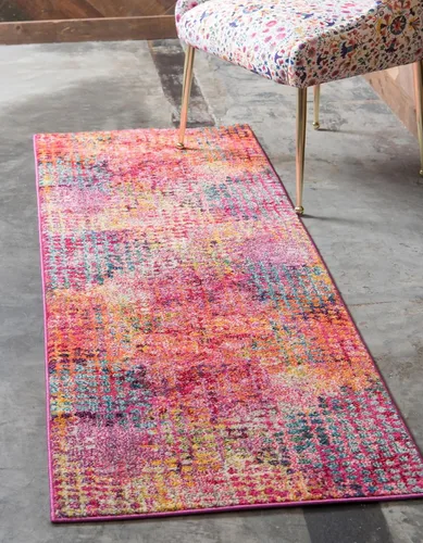 Vista 13 de Tapete Unique Loom colección Jardin para múltiples áreas, abstracta, vibrante, Polipropileno, Gris/Marrón