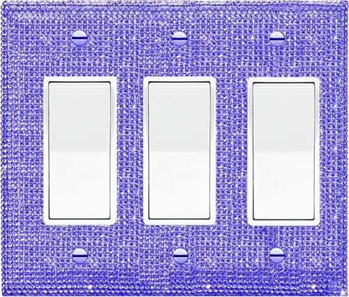 Vista 34 de 4 piezas de placa de pared rosa plateado brillante cubierta decorativa interruptor de luz cubierta de interruptor de palanca única diamantes
