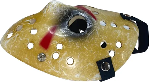 Vista 6 de Máscara de hockey de terror para Halloween, cosplay, mascarada, máscara de disfraz de Navidad con correas ajustables