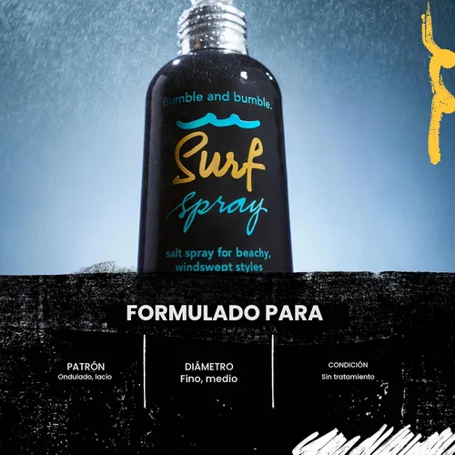 Vista 6 de Bumble and bumble. Surf Sea Salt Spray Voluminizante Añade textura + acabado mate, ondulado recto
