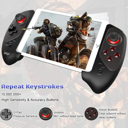 Vista 7 de Megadream Control inalámbrico para juegos móviles Gamepad Joystick para iPad iOS iPhone 141312, Android Samsung Tablet PC Batería de más de 18
