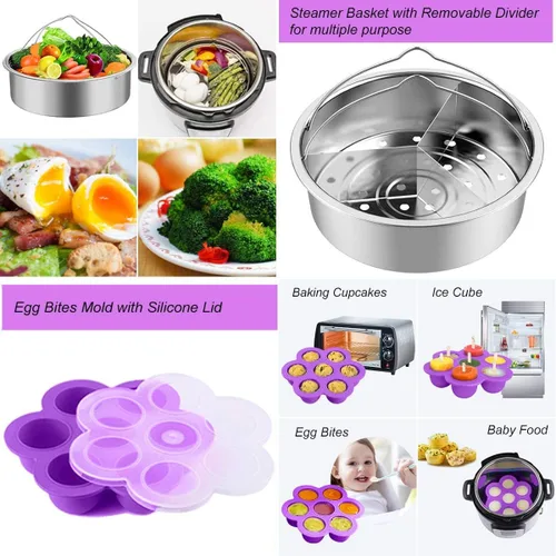 Vista 4 de Accesorios para olla instantánea, Sugaroom 100 piezas de accesorios para olla a presión, compatible con accesorios Instant Pot, cestas de vapor de 6