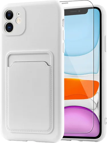 Vista 34 de MZELQ Compatible con iPhone 11 Funda TPU Soporte para Tarjetas Cubierta de Billetera, Protección de Cámara + Protector de Pantalla Funda Suave