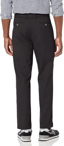 Vista 2 de Tienda Essentials Pantalón chino plisado para hombre con corte clásico, sin arrugas, sin pinzas, disponible en tallas grandes y altas